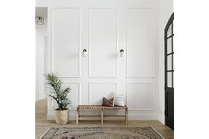 Decozayn 3 Sets of Pre-Cut Wall Molding Kit, Premade Wainscoting Panels, Picture Frame Moulding, Wall and Door Trim Panel Kit