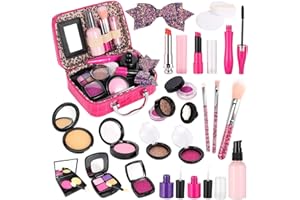 EULRGAUS Pretend Makeup Kit for Girls, Kids Makeup Set Pretend Play for Toddlers Fake Make up Toys with Cosmetic Bag for Birthday Play Make up for Little Girls (Not Real Makeup)