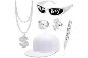 Goenb Solja Boy Hip Hop Costume Kit, Rapper Costume Accessories 80s 90s 2000s Hip Hop Costume Accessories