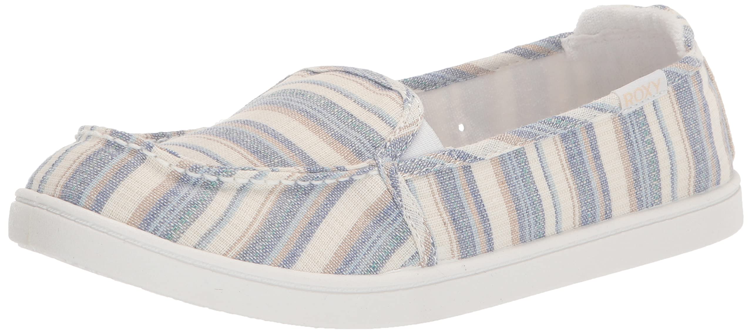 Roxy Womens Minnow Slip On Sneaker Shoe Loafer Flat, Blue Heather 231, 6 US Image