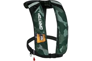 Owntop Automatic/Manual Inflatable Swim Jacket, Manual Convertible & Highly Visible, Storage Pocket with Zipper, 24g CO2 Cylinder Included, Low Profile for Kayak, Fishing, Paddle Sports