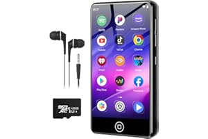 AGXOV 144GB MP3 Player with Bluetooth and WiFi, Android Spotify Music Player for Pandora, Amazon Music, Audible. 4.02" Touchscreen, Speaker, Supports Play Store,Up to 512GB（Black）