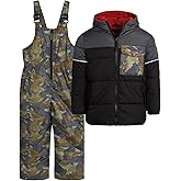 iXtreme Boys Snowsuit Set - 2 Piece Polar Fleece Lined Weather Resistant Insulated Ski Jacket & Snow Bibs Overalls for Boys