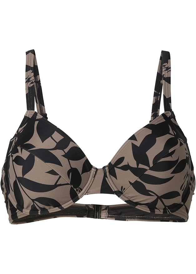 Damen Bügel Bikini Oberteil, 204383 in Schwarz/Braun, Cup D Amazon.de