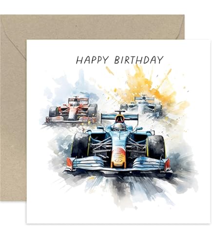 Tarjeta Cumpleaños Noel Tatt - Motos Carrera Hombre 17x12.5cm
