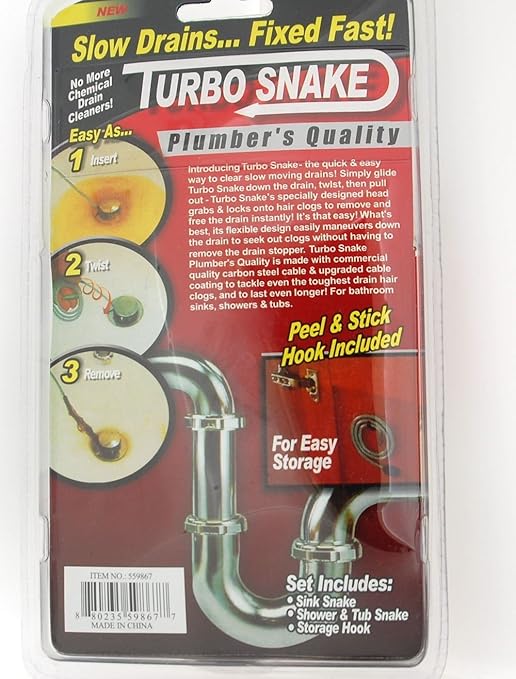 Newest Utility Unclog Sink Tub Drain Cleaner Turbo Snake Drain Hair