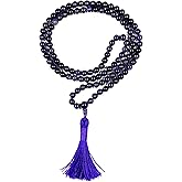 AWAKEN YOUR KUNDALINI Handmade Amethyst Mala Beads Necklace - 8mm 108 Beads - Pisces Birthstone - Crown Chakra