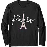 Paris Eiffel Tower Travel France European Paris Vacation Long Sleeve T-Shirt