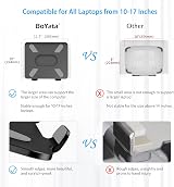 BoYata Laptop Stand Ergonomic Aluminum Height Adjustable 10-17 inch Black view 5