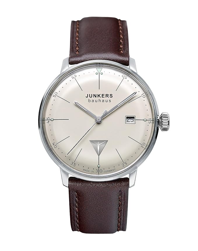 Junkers Herren-Armbanduhr XL Bauhaus Quarz Leder 60705