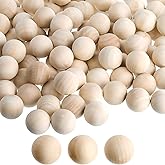 Septe 100 Pcs 3/8 Inch Unfinished Natural Round Wooden Balls for Crafts and DIY