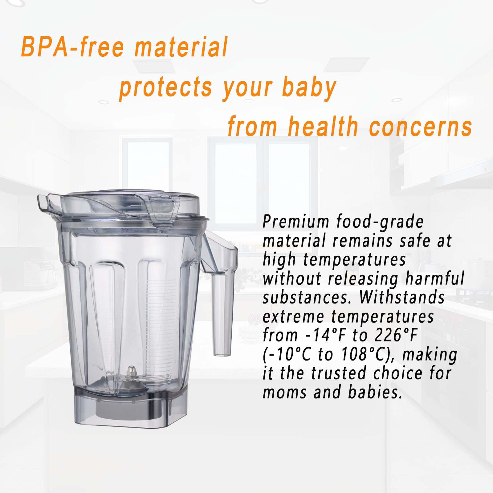 for Vitamix Blenders 64oz Ascent Container, replace A2300 A2500 A3300 A3500 X2 X3 X4 X5 V1200 V1500, compatible with Ascent/Ascent X/Venturist Series Pitcher Jar Cup