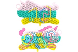 SIFONOL Silicone Sensory Activity Board,Double-Sided Busy Board for Fine Motor Skill,Fidget Toy for Calming, Stress, Anxiety, ADHD , Autism , Silent, No Mess , Kids 3+ & Adults(Unicorn,Colorful)