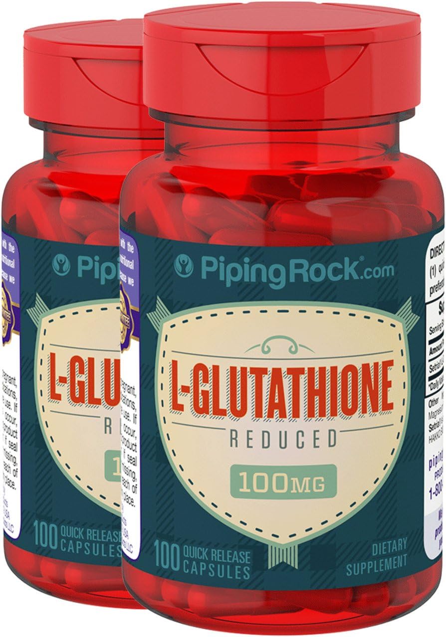 Piping Rock L Glutathione Reduced 100 Mg 2 Bottles X