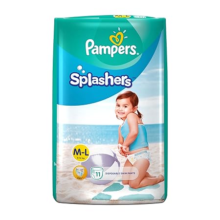 Pampers Splashers Disposable Swim Pants Diapers, Large, (Pack of 11)