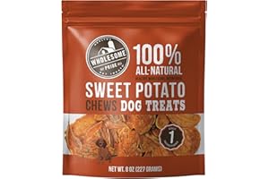 Wholesome Pride Sweet Potato Chews 100% All-Natural Single Ingredient Dog Treats, 8 oz