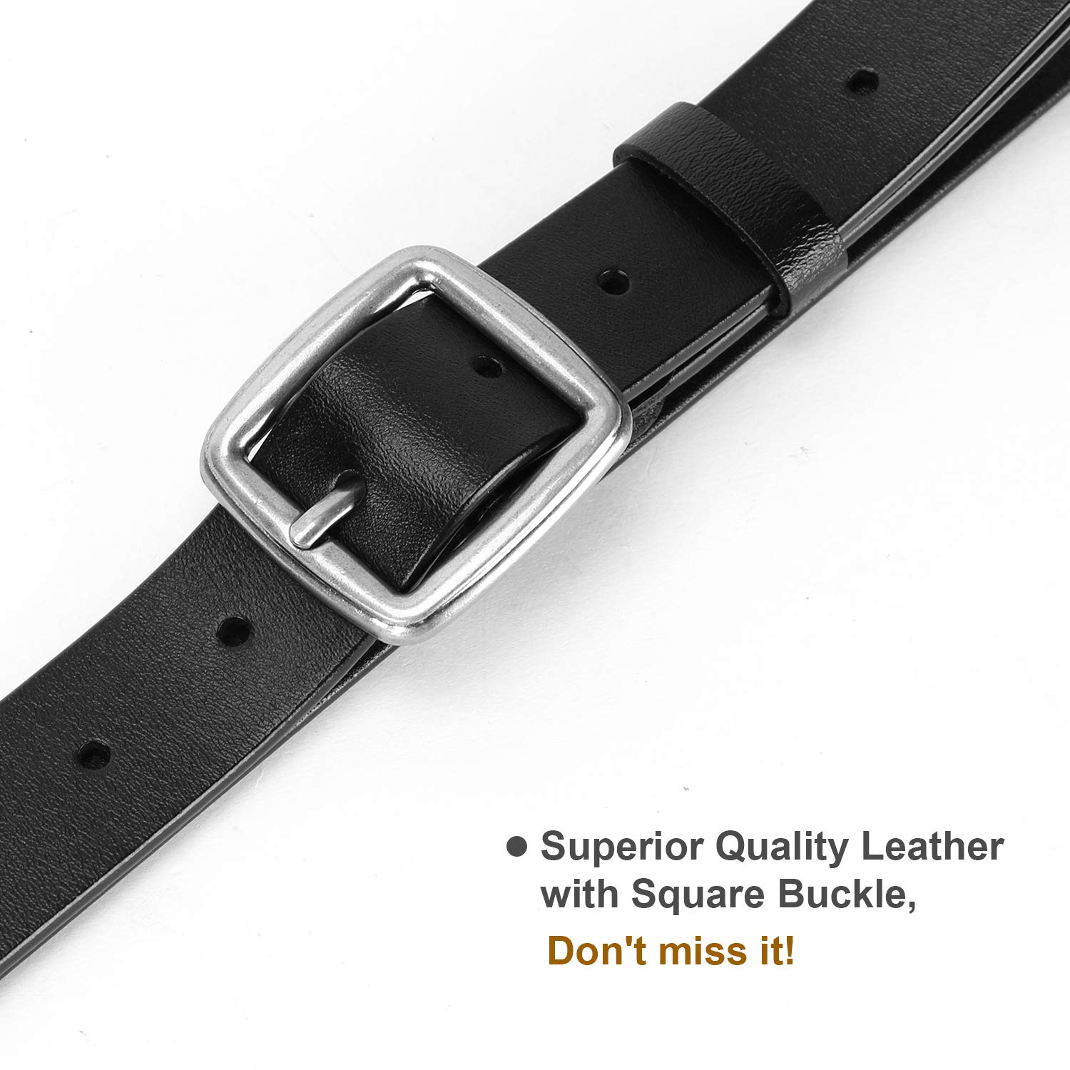 Women Leather Belt Vintage Casual Ladies Belts for Jeans Pants Square Buckle Belt For Women By JASGOOD
