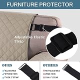 BellaHills Sofa Cover 3 Seater Water Resistant Reversible Slipcover Khaki Beige view 3