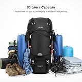 HOMIEE 50L Hiking Backpack Waterproof Large Rucksack for Men Women view 8