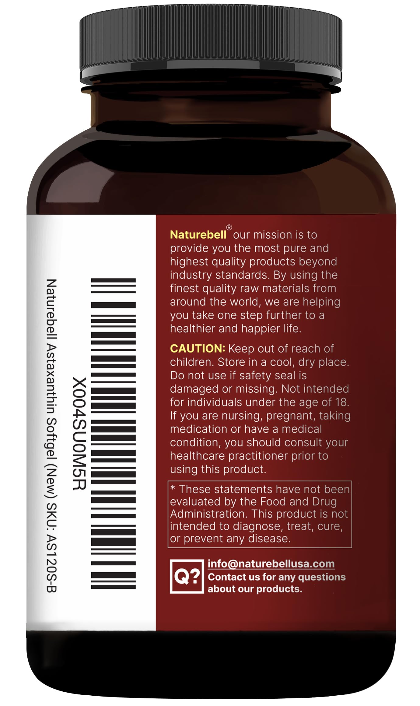 NatureBell Astaxanthin 12mg, 240 Softgels | Natural Antioxidant from Microalgae (AstaX) | Supports Eye, Skin & Cellular Health | Max Strength, 4 Month Supply | Non-GMO, Gluten Free