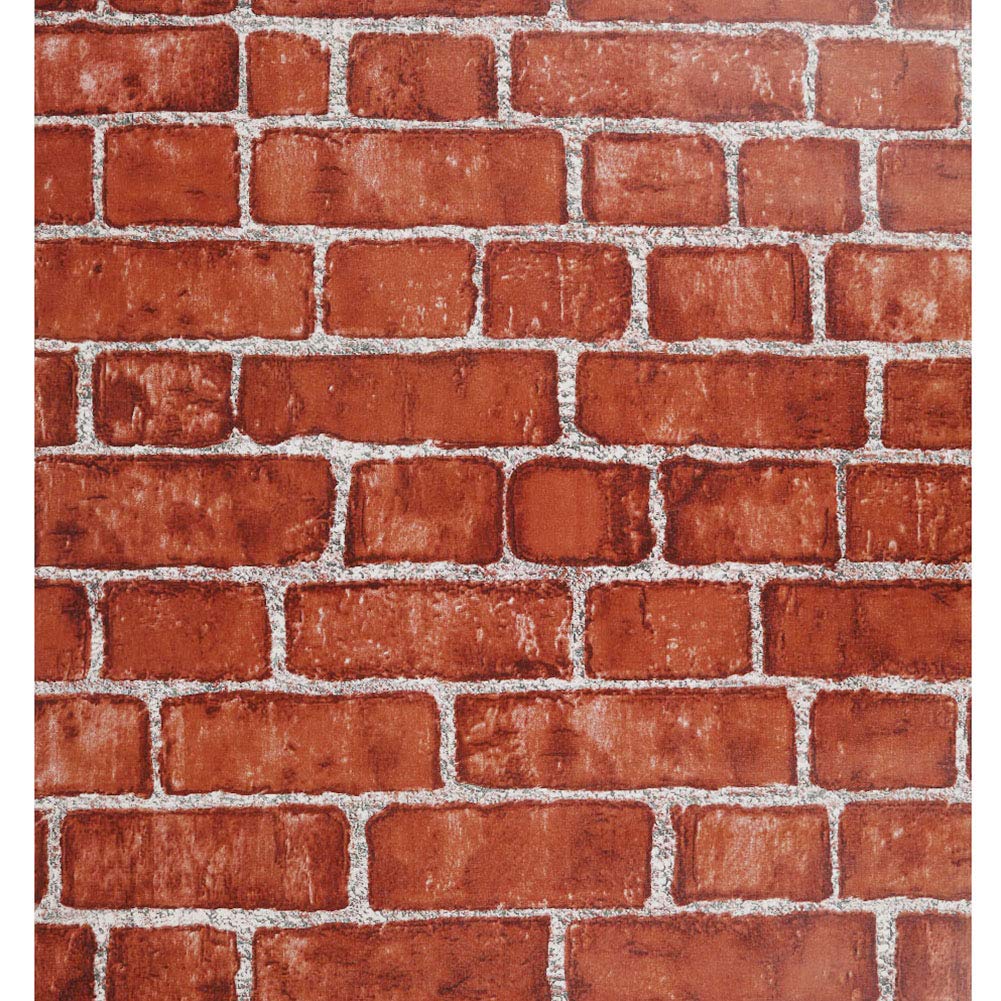 FENTIS Self Adhesive Wallpaper Vintage Red Brick Effect Wallpaper for Kitchen Decor Vinyl Wrap Sticky Back Plastic Contact Paper Roll for Bedroom and Living Room 44x500cm โ image 1
