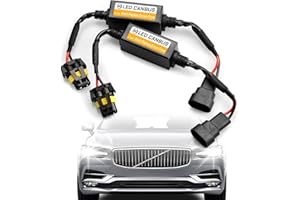 UZZH 2PCS 9006/9005/9012 LED Headlight Canbus Decoder, Car Warning Error Decoder Canceller Capacitors LED Blinker Resistor Kit, LED Light Bulb Anti Flicker Relay Harness Adapter for Cars Trucks SUVs