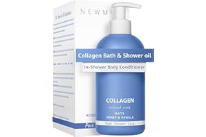 New Miuz Collagen InShower Body Conditioner Natural Post Shower Care Moisturizer for Body Legs Nourishing Bath Oil Oatmeal Honey Vanilla Self care Spa Gift