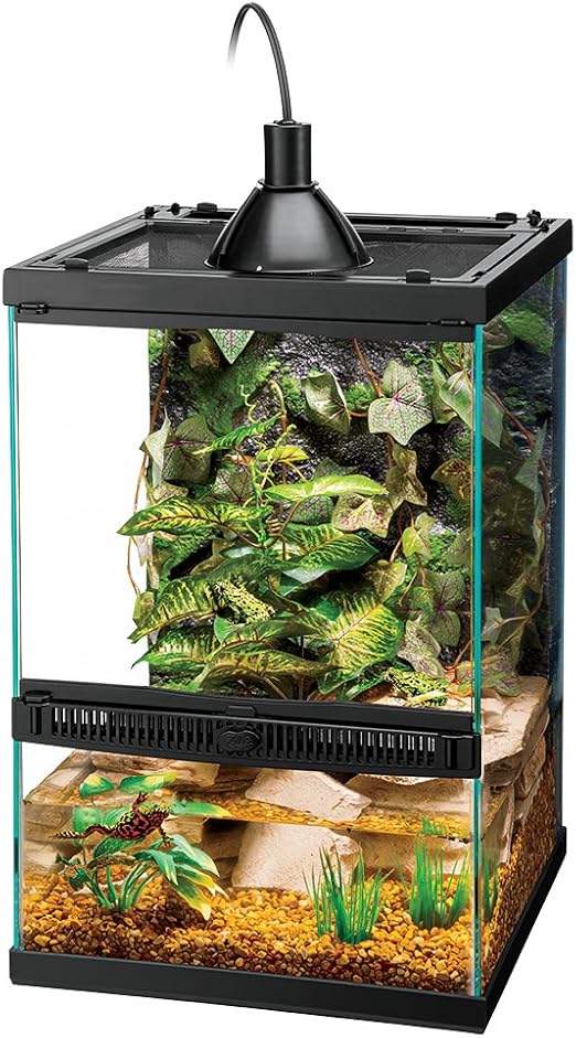 Zilla Tropical Reptile Vertical Starter Kit with Mini Halogen Lighting