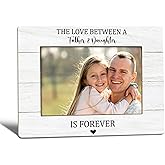WTOGQ Father and Daughter Picture Frame, Dad Gifts from Daughter, Gifts from Daughter to Dad Photo Frame 4x6,The Love Between Father and Daughter is Forever Wooden Photo Picture Frames for Desk Decor