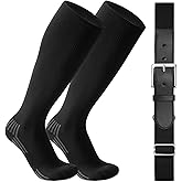 WERFORU Baseball Socks and Belt Combo For Youth and Adult-Boys Softball Socks with Adjustable Belt