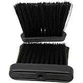 Fire Beauty Fireplace Replacement Brush Heads 2 Pack 3/8 Thread Black | Sturdy Molded Plastic Base, Dense Stiff Bristles, Standard 3/8 Thread, Fits Most Fireplace Cleaning Tools
