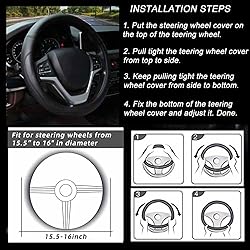 Valleycomfy Microfiber Leather Steering Wheel Cover