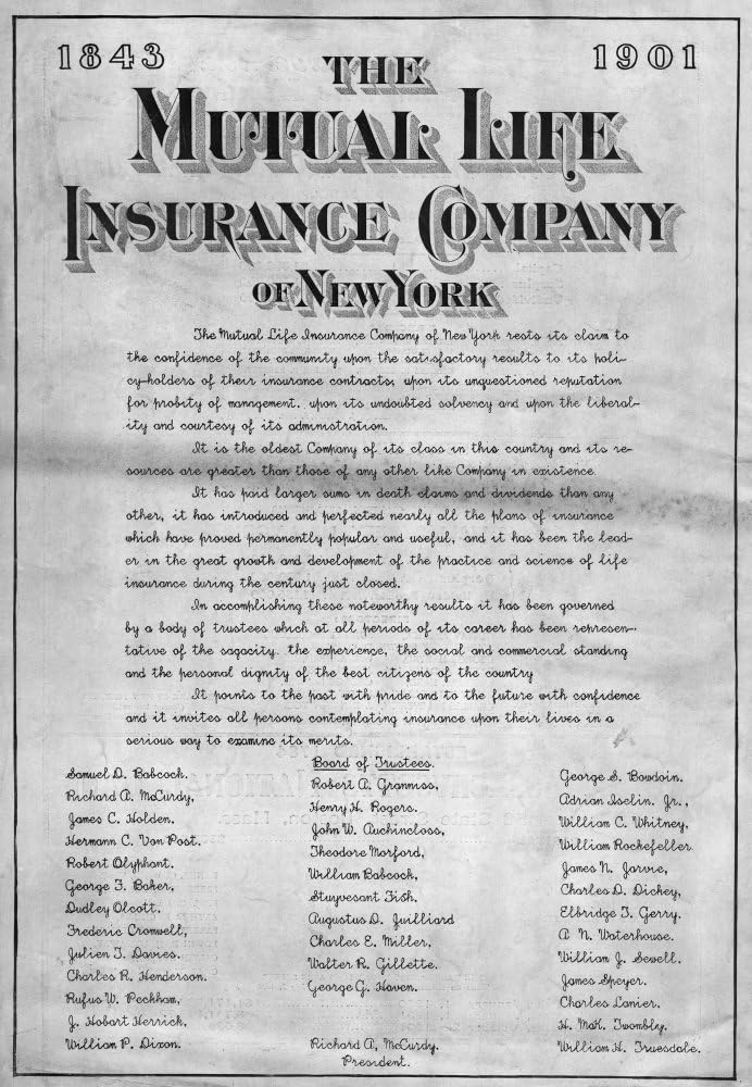 Insurance Advertisement Namerican Magazine Advertisement For The Mutual Life Insurance Company Of New York 1901 Poster Print by (24 x 36)