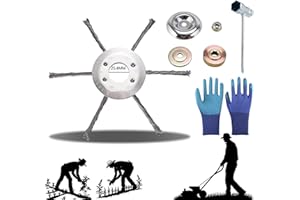 CETZORK Universal Steel Wire Trimmer Head, 2025 Upgrade String Trimmer Replacement Head, 6/7/8/9in Steel Wire Rotary Brush Cutter Trimmer Head, Weed Eater Adapter with Tool (1, 9in-25.4mm-6 Heads)