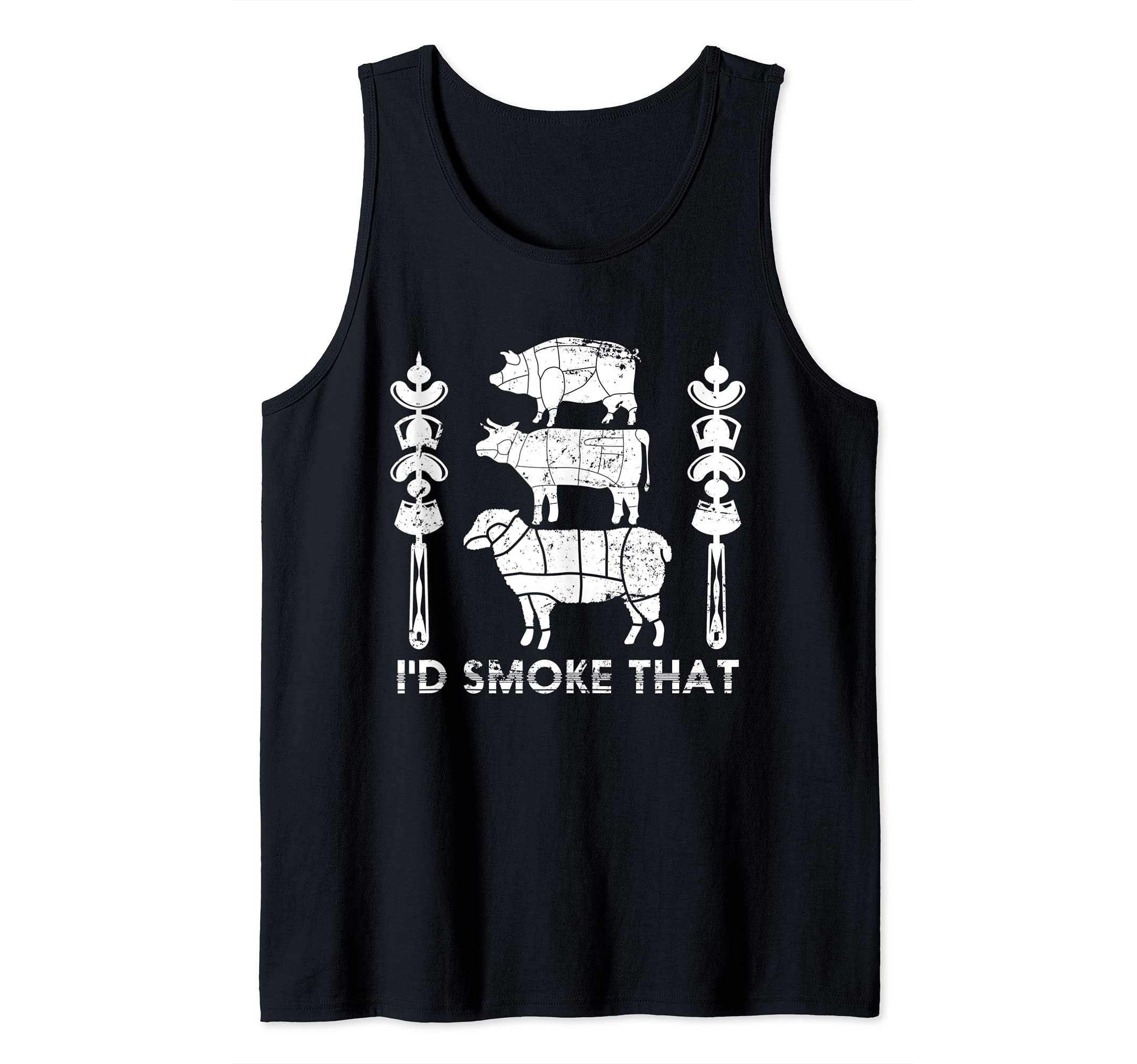 Grillmaster Smoked Meat BBQ Chef Funny Smoker Barbecue Tank Top