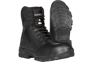 NAT'S S885 8" Leather and Nylon Work Boots - CSA Approved, Black