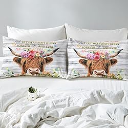 Feelyou Rose Highland Cow Bedding Sheets Highland