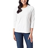 Gloria Vanderbilt Womens Amanda 3/4 Sleeve Soft Knit Top Standard