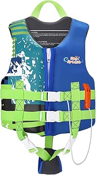 Amazon ライフジャケット Heysplash 子供用 救命胴衣 浮力体式 ナイロン製 内蔵epe 救助笛つき ずれ防止のクロッチベルト付 フローティングベスト 救命胴着 対応体重 25 35kg Indigo Lサイズ Heysplash ライフジャケット フローティングベスト