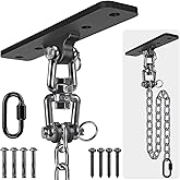 Dolibest Hanging Kits Hammock Chair Hardware, Heavy Duty Swing Hanger with Chain for Indoor Outdoor Playground Hanging Hammock Chair Punching Bags, 4 Screws, 600 LB Capacity, 3.28ft, 360° Rotation