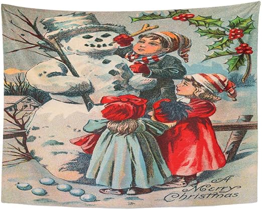 Emvency Tapiz De Pared Para Invierno Ninos Construccion Muneco