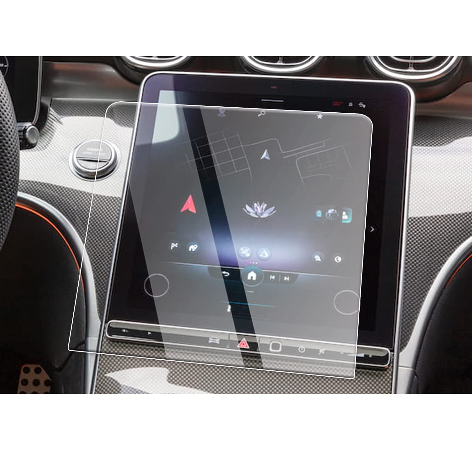CDEFG Mercedes GLC X254 2022 C-Class W206 2021-2023 2024 Car Navigation Protective Film Tempered Glass 9H Scratch-Resistant 11.9 Inch GPS Transparent Screen Protector Sat Nav Film Accessories
