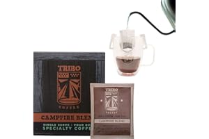 Tribo Coffee Single-Serve Portable Pour Over Drip Coffee - Campfire Blend - 10 Servings Per Box (Medium-Dark Roast)