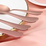 BEWOS 16-Piece Rose Gold Matte Cutlery Set Service for 4 Stainless Steel view 4
