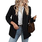 LILLUSORY Blazers for Women Business Casual Long Sleeve Suits Faux Suede Jackets Coats Work Blazer with Pockets Fall Clothes