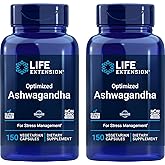 Life Extension Optimized Ashwagandha, 150 Veg Caps (Pack of 2) - Non-GMO, Gluten Free, Vegetarian Capsules
