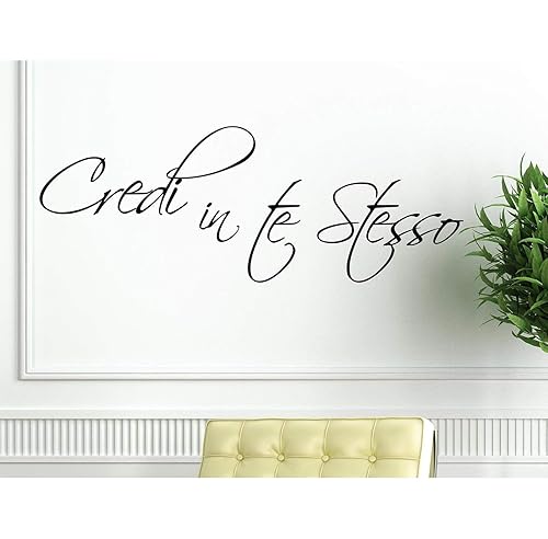 Wall Stickers Adesivo Murale Frase Citazione Adesivi Murali Frasi Citazioni Credi In Te Stesso Decorazione Interni Aforisma Stickerdesign Amazon It Handmade