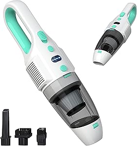 Handheld Vacuum Cordless, Rechargeable Hand Vacuum, Ultra-Lightweight with Strong Suction, Mini Vacuum Cleaner for Home, Office and Car