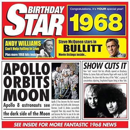 1968 GEBURTSTAGS-GESCHENKE - 1968 Chart Hits CD und 1968 Geburtstagskarte CD