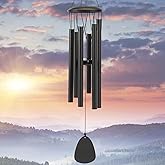 Aluminium Wind Chimes 26 Inches to Create a Zen Atmosphere Suitable for Outdoor, Garden, Patio Decoration. Classic Black Wind Chimes with Wind Catcher Suitable as A Gift for Unisex